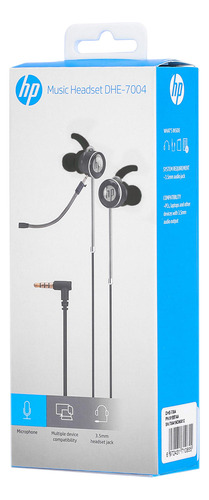 Audífonos in-ear gamer HP DHE-7004 negro