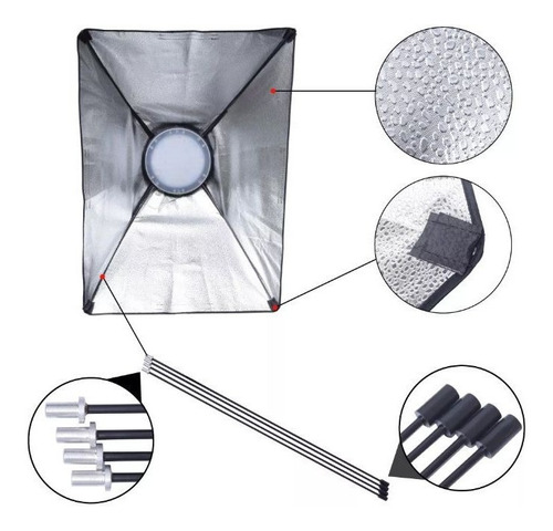 Imagem 7 de 7 de Estudio Yrip Iluminação Led 168 Softbox 70cm Youtubers
