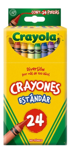 24 Crayones Crayola Estandar Redondos Delgados Escolares 