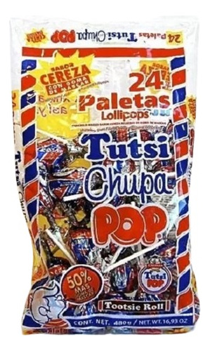 Caja Paleta Tutsi Chupa Pop Con 36 Bolsas De 24 Piezas