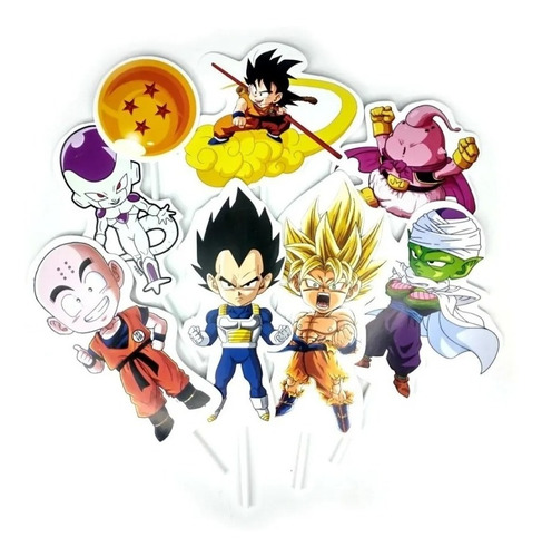 Topper Prop Cupcake Adorno Dragon Ball Goku X 12 Unidades