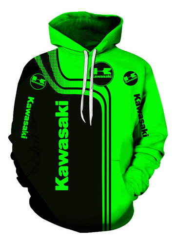 Sudadera Con Capucha Con Patrón Kawasaki Impresa En 3d