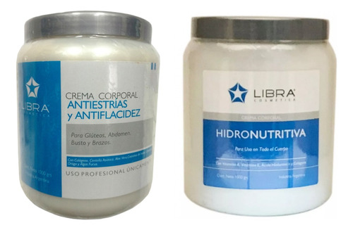 Crema Masajes Anti Estrías + Crema Hidronutritiva Libra 1k 