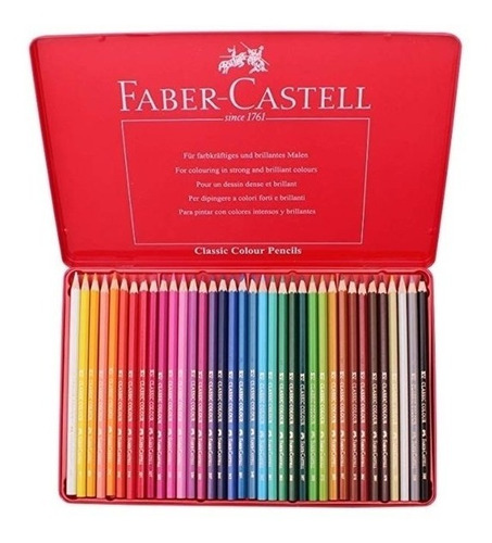 Lapices De Color Faber Castell En Lata X36 Largos