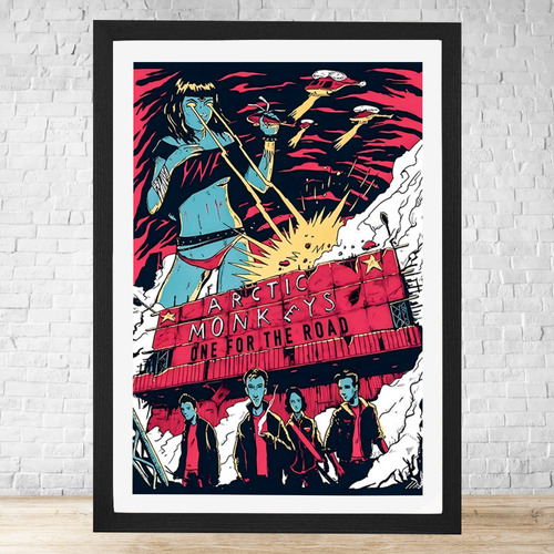 Cuadro Arctic Monkeys 30x40 Cm Vidrio Listo Para Colgar C70 Negro Moderno