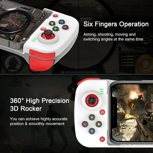 Controlador De Juegos Móvil Inalámbrico Bluetooth Stretch Blanco