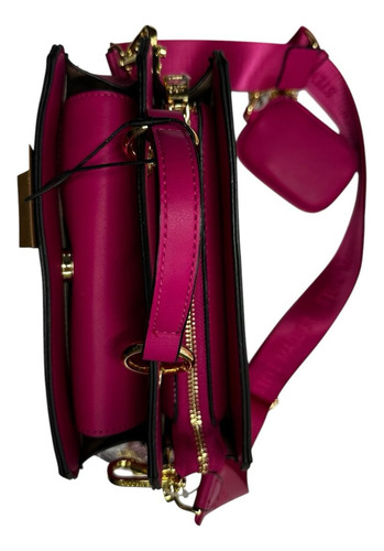 Steve Madden Satchel Bevelynl Fucsia Cuero Rosa Chicle Rosa Chicle Lisa Con Logo De La Marca Níquel Rosa Chicle