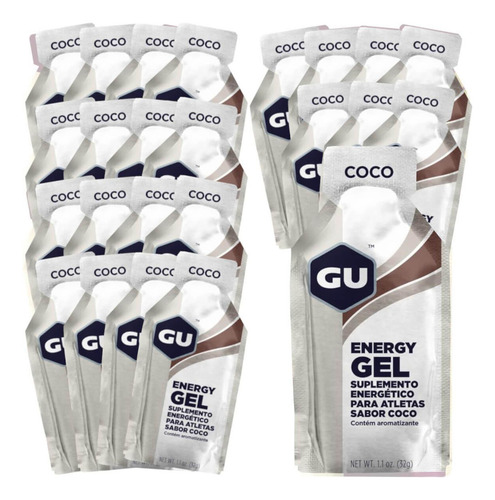 Caixa Gel Carboidrato Gu Energy Sabor Coco 24un