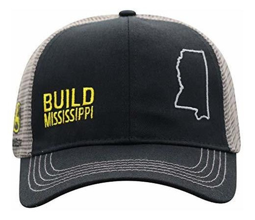 John Deere Build State Pride Cap-negro Y Gris-mississippi.