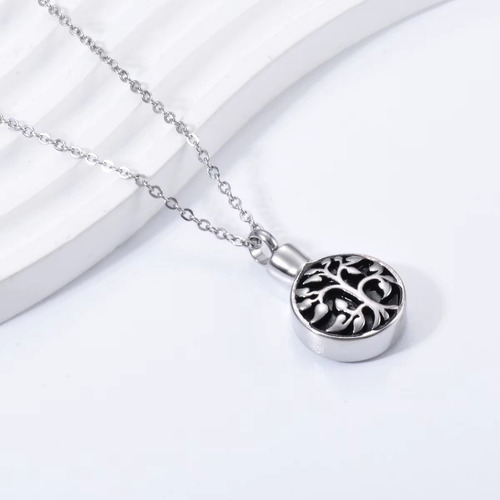 Colgante Dije Acero Urna Sueños Cenizas Cremación Cod792 Plateado