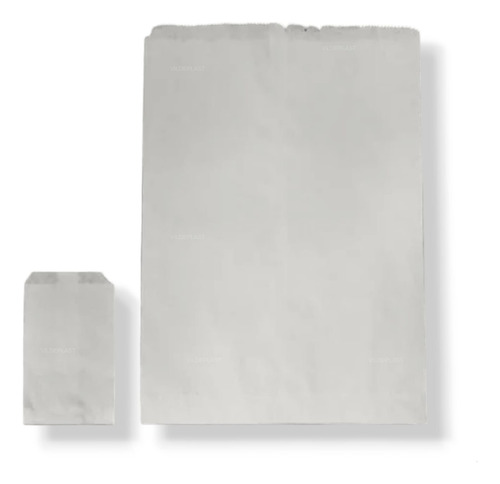 100 Bolsas Papel Estraza Blanca Plana 45x58.5cm Para Pizza 