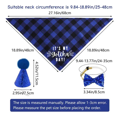Urroma 3 Pcs Cumpleaños Para Perros Bandana Bandana Bow Tip