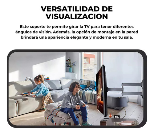 Soporte Tv Led Lcd 32-55 Philips Samsung Tcl + Kit Negro