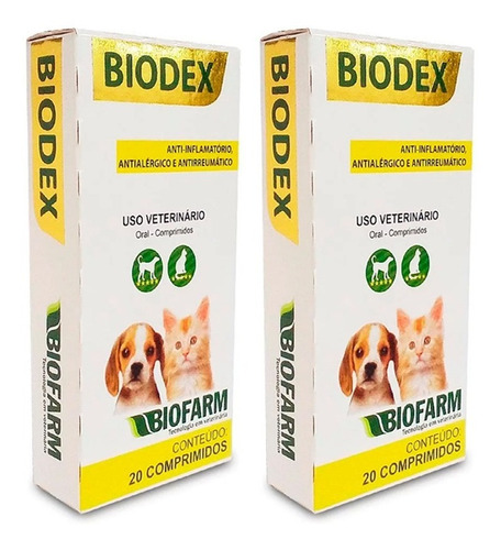 Kit 2 Biodex Com 20 Comprimido Cada Caixa Biofarm