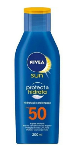 Imagem 1 de 1 de Protetor Solar Nívea Fps50 Protect E Hidrata 200ml