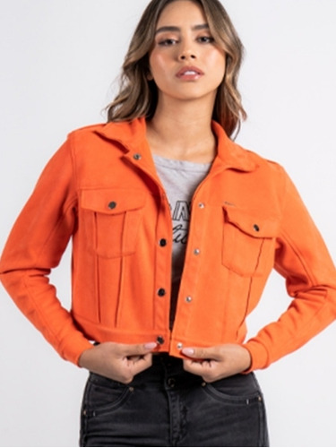 Chaqueta De Dama Anaranjada Importada Talla M Nueva  Bella