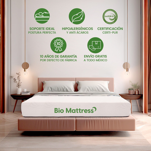 Colchon Bio Mattress Genova Memory Foam Individual Con Box