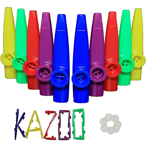 Crystaljun 20pcs Kazoos De Plástico Con Diafragmas De Flauta