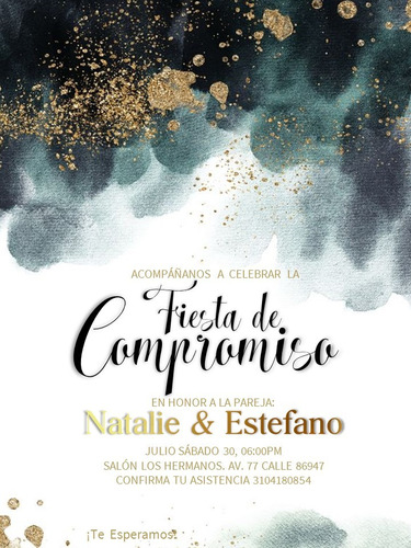 Invitación Digital Compromiso Engaged Matrimonio
