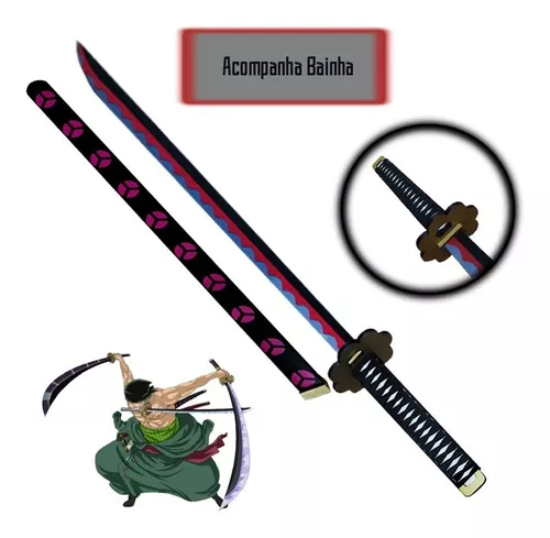 Espada / Katana Enma Zoro One Piece em MDF com Bainha 90cm