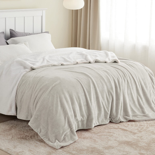 Manta Bedsure Sherpa De Forro Polar Tamaño Queen, 220 G/m²,