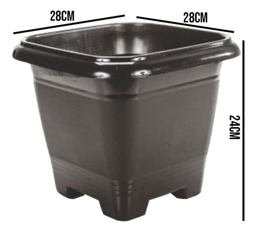 Vaso Preto 9,5 Litros Resistente Mudas Planta Flor Horta