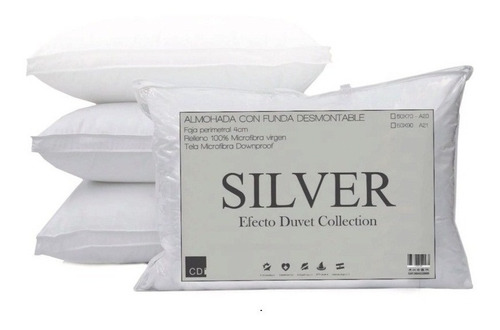 Imagen 1 de 8 de Almohada Cdi Silver Duvet Collection Microfibra 70x50 