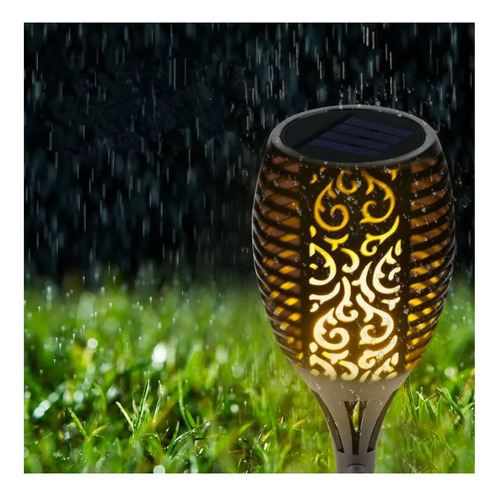 Lampara 33 Led Estaca Patio Solar Flama Antorcha Jardin 51cm