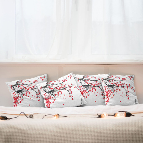 Ambesonne Nature Throw Cushion Cushion Case Pack Of 4, Sakur