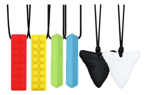6pcs Collar Masticador Sensorial Palo Dentición Para Bebés