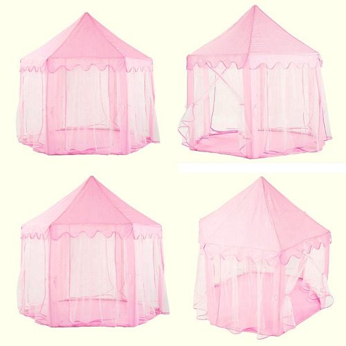 Imagem 5 de 8 de Barraquinha Infantil Tenda Rosa Menina Toca Cabaninha