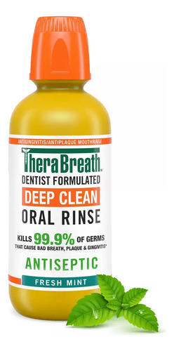 Therabreath, Enjuague Bucal Deep Clean - Menta Fresca 473ml