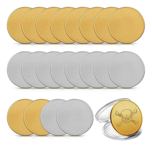 20 Monedas En Blanco Con Borde Roscado De 40 Mm Con Prote Ac