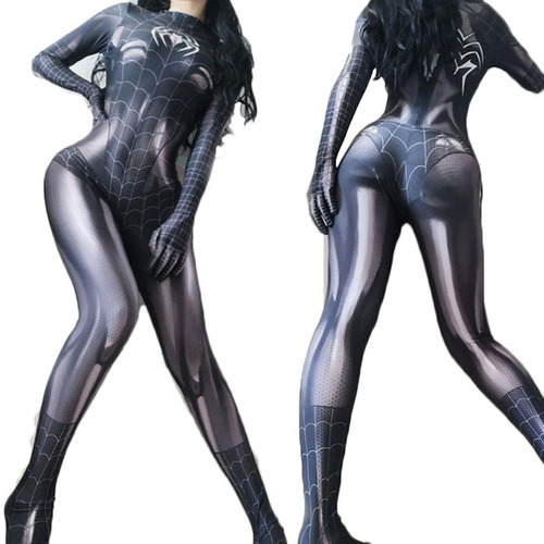 Mono Ajustado Mujer Cosplay De Spiderman