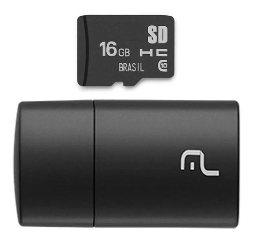 Imagem 2 de 5 de Kit 2 Em 1 Leitor Usb + Cartão De Memória Classe 10 16gb