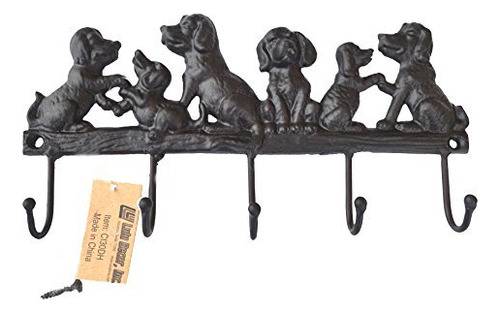 Lulu Decor, 5 Ganchos Para Llaves De Perro De Hierro Fundido