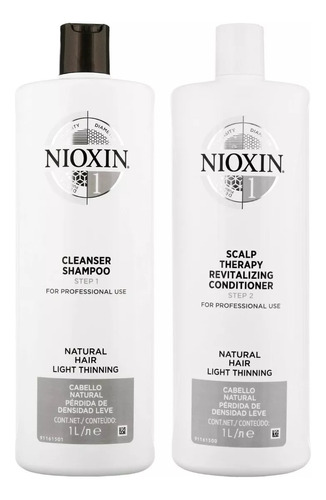 Nioxin-1 Shampoo + Acondicionador Cabello Natural 1000ml