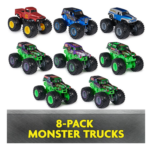 Toy Monster Jam Grave Digger, 40º Aniversário, Pacote Com 8,