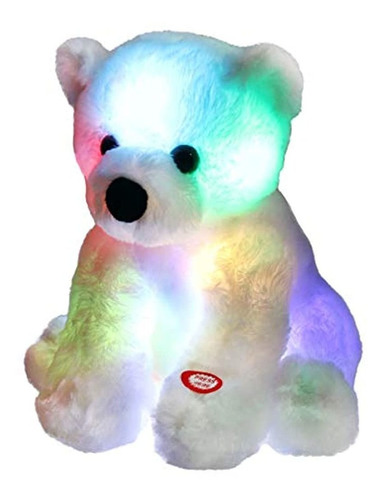 Oso Polar Brillante Con Luces Led De Peluche Para La Noche