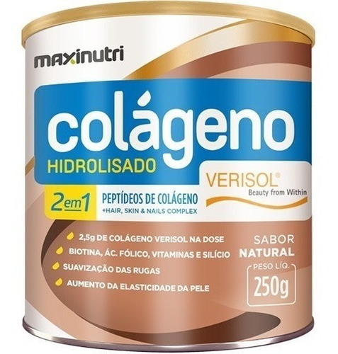 Imagem 1 de 3 de Colágeno Hidrolisado 2 Em 1 Verisol Natural 250g - Maxinutri