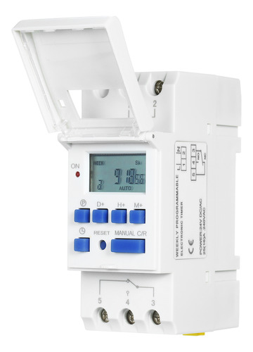 Switch Timer, 16 Canales Digitales Thc15a, Sobre Raíl, Sopor