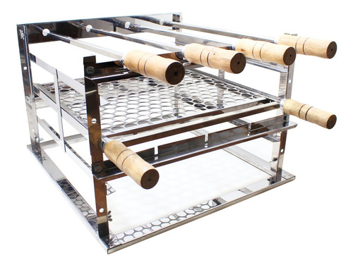 Suporte 4 Espetos Inox Churrasqueiras Alvenaria 49cm