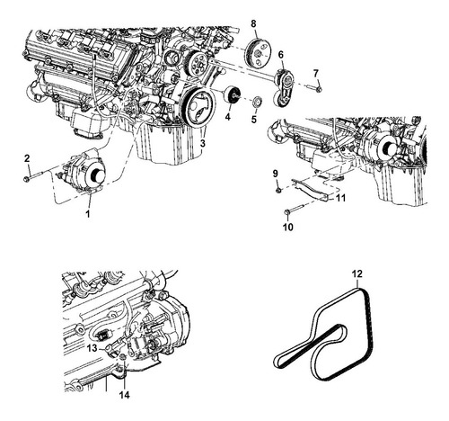 Imagen 2 de 7 de Tensor Correa Motor Mopar Chrysler Pacifica 3.5l 2004-2008