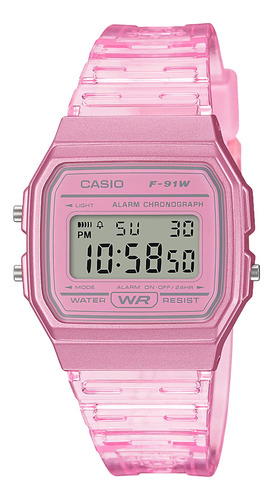 Reloj Casio F 91ws 4jh Rosa Importado De Japón Unidades Mé