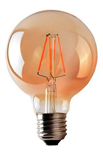 Foco Edison Vintage Retro Globo Led Ambar 4w G80