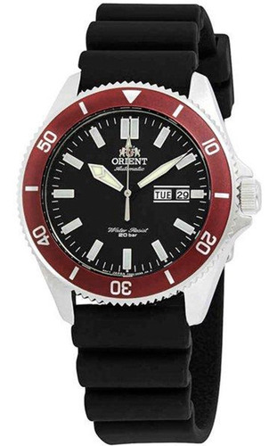 Reloj Orient Kanno Automatico Esfera Negra Boleta Color de la correa Negro Color del bisel Plateado Color del fondo Negro