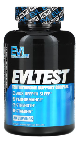 Evlution Nutrition Evltest 120 Tabletas 30 Serv Testo Sabor Sin Sabor