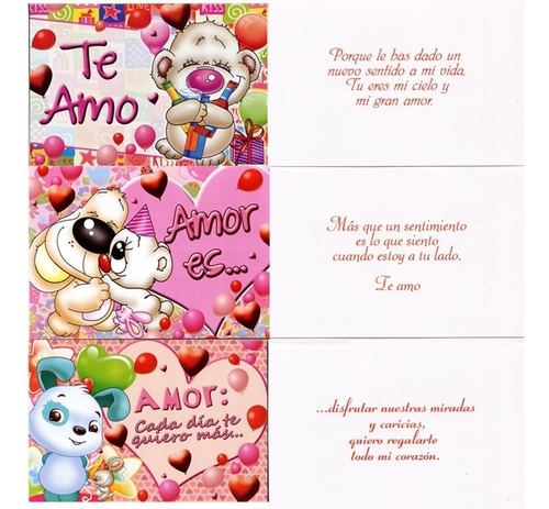 Imagen 6 de 8 de Maxicard X45 Unidades Tarjetas Osos Ositos Amor Enamorados