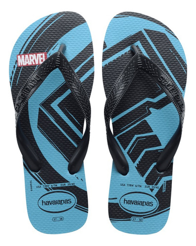 Ojotas Havaianas Hombre Top Marvel Logomania Azul Claro