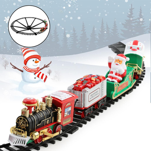 Juego De Trenes Navideños Vagón De Ferrocarril Con Sonido